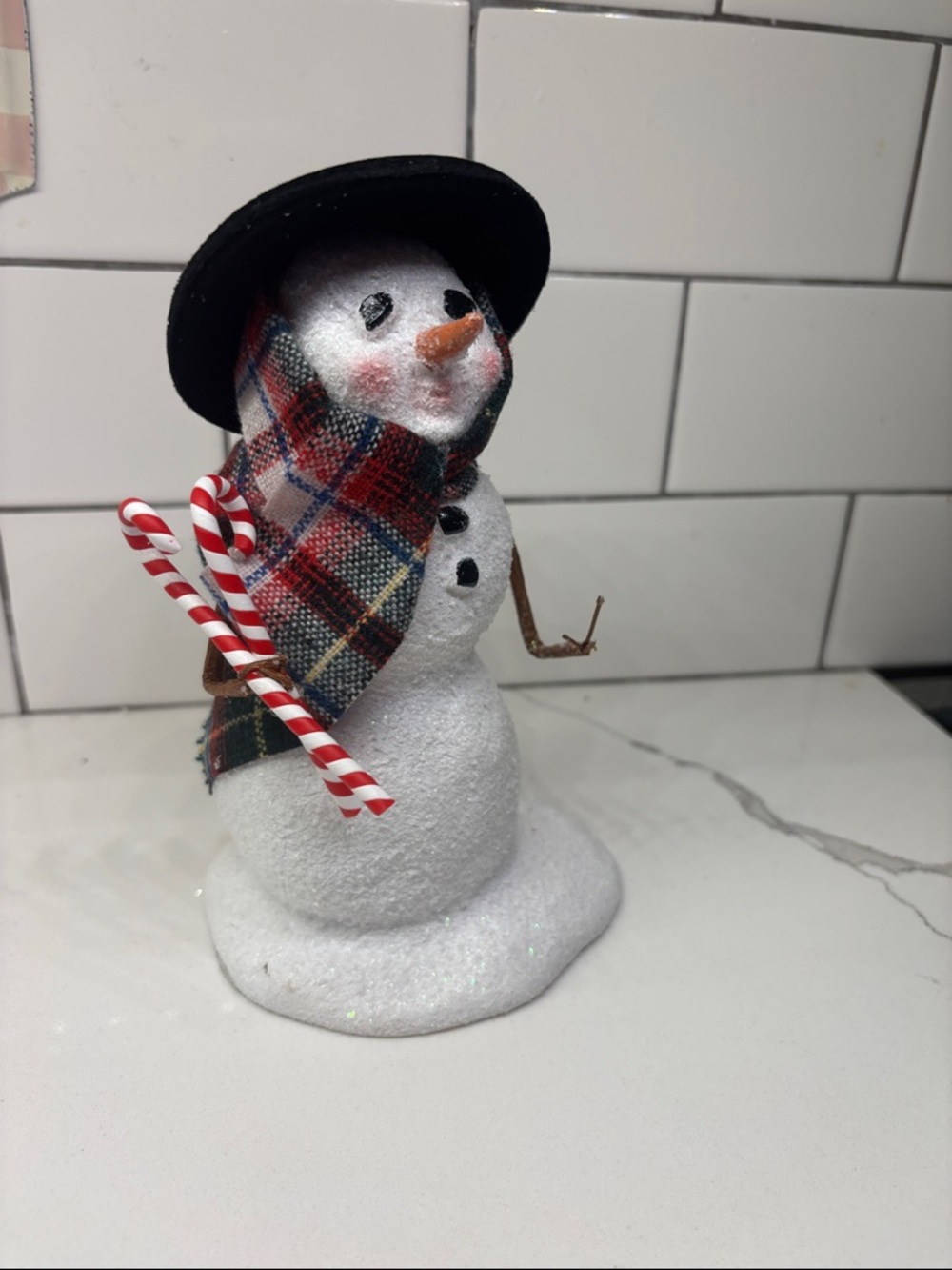 Byers' Choice Snowman with Candy Canes